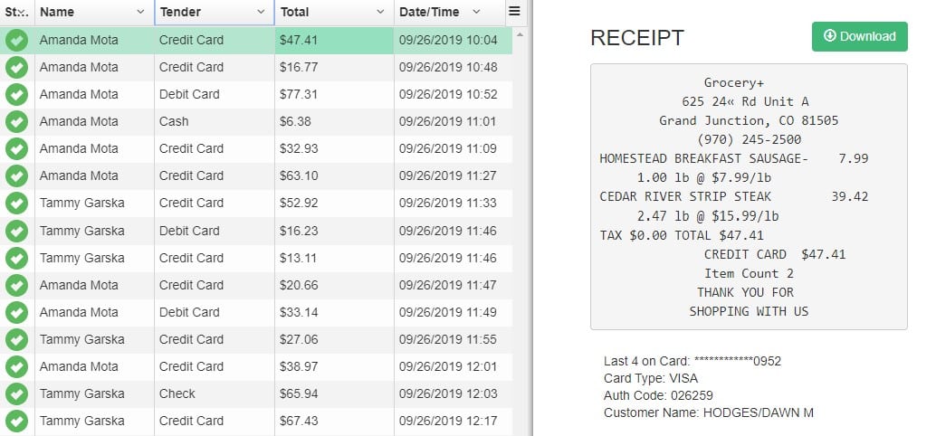 See the exact receipt from every transaction
